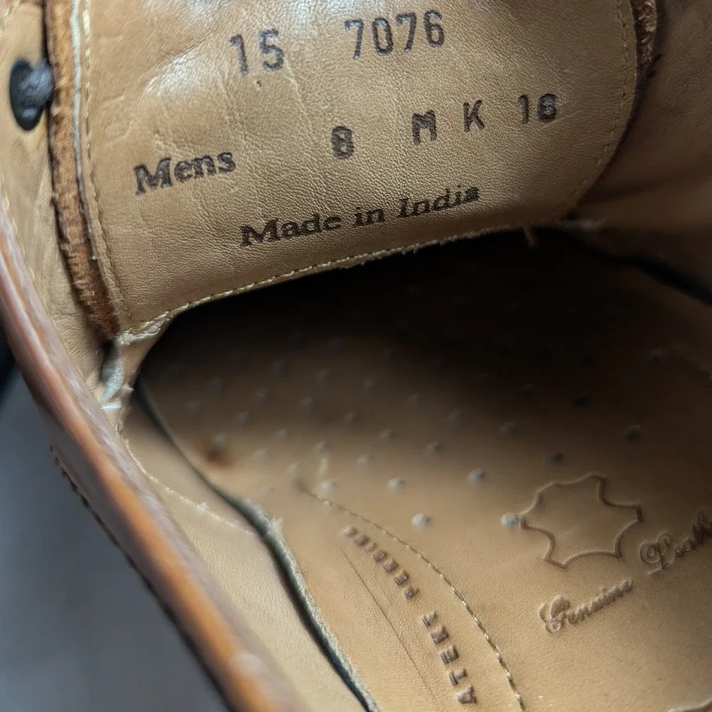 Johnston‎ & Murphy Signature Series Mens Tan Leather Apron Toe Derby Shoes 8 M